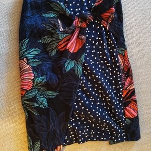 Anthropologie Maeve floral wrap skirt with knot
